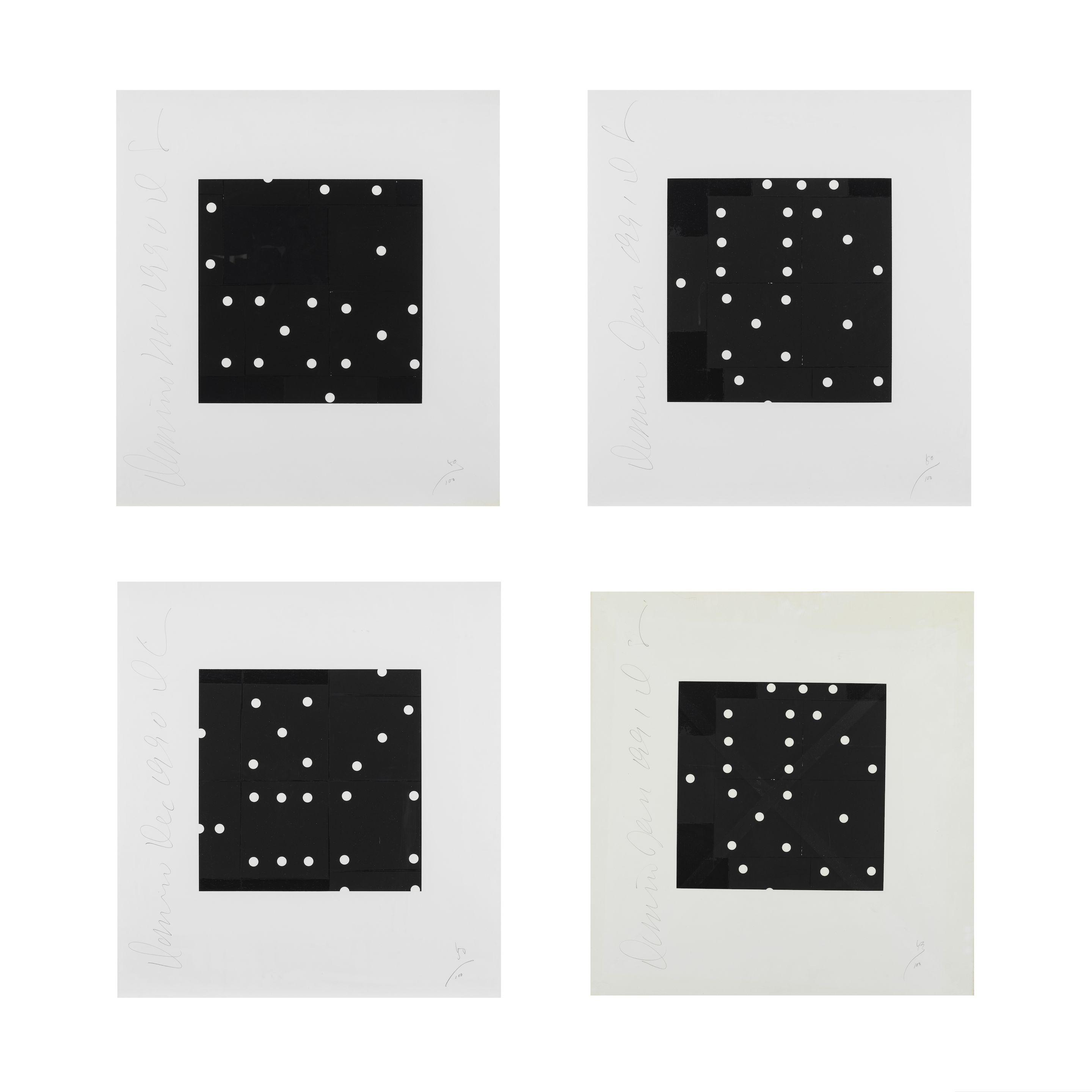 Donald Sultan - Dominos I,II,III,IV, circa 1990