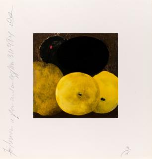 Donald Sultan - Five Lemons, a Pear, and an Egg (from Fruits and Flowers)