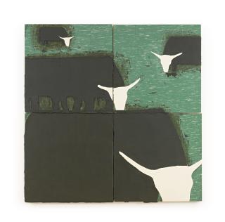 Donald Sultan - Five Steers, June 20, 1983