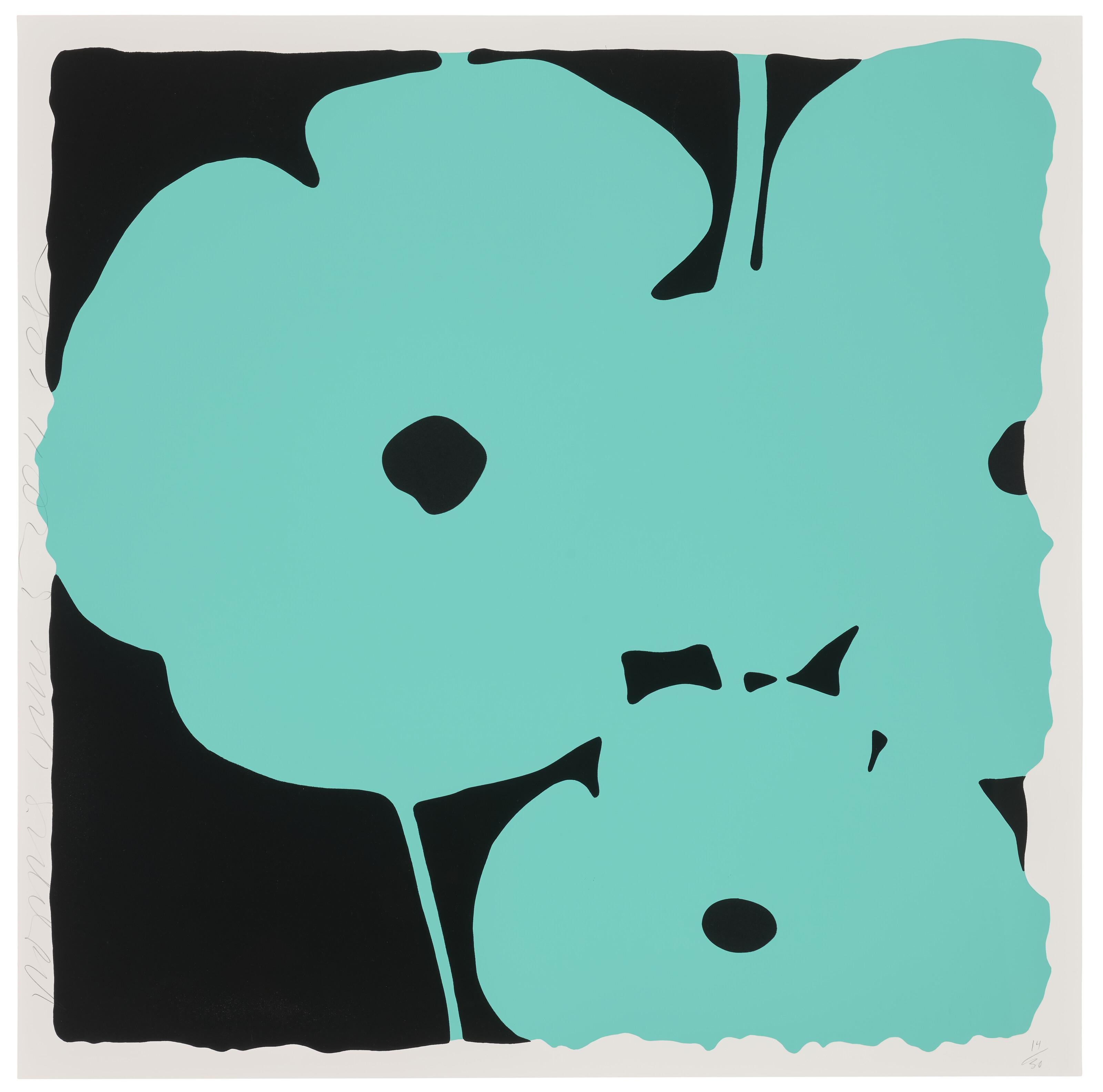 Donald Sultan - Poppies, June 5, 2011 (Aqua), from Six Poppies