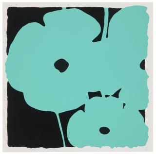 Donald Sultan - Poppies, June 5, 2011 (Aqua), from Six Poppies