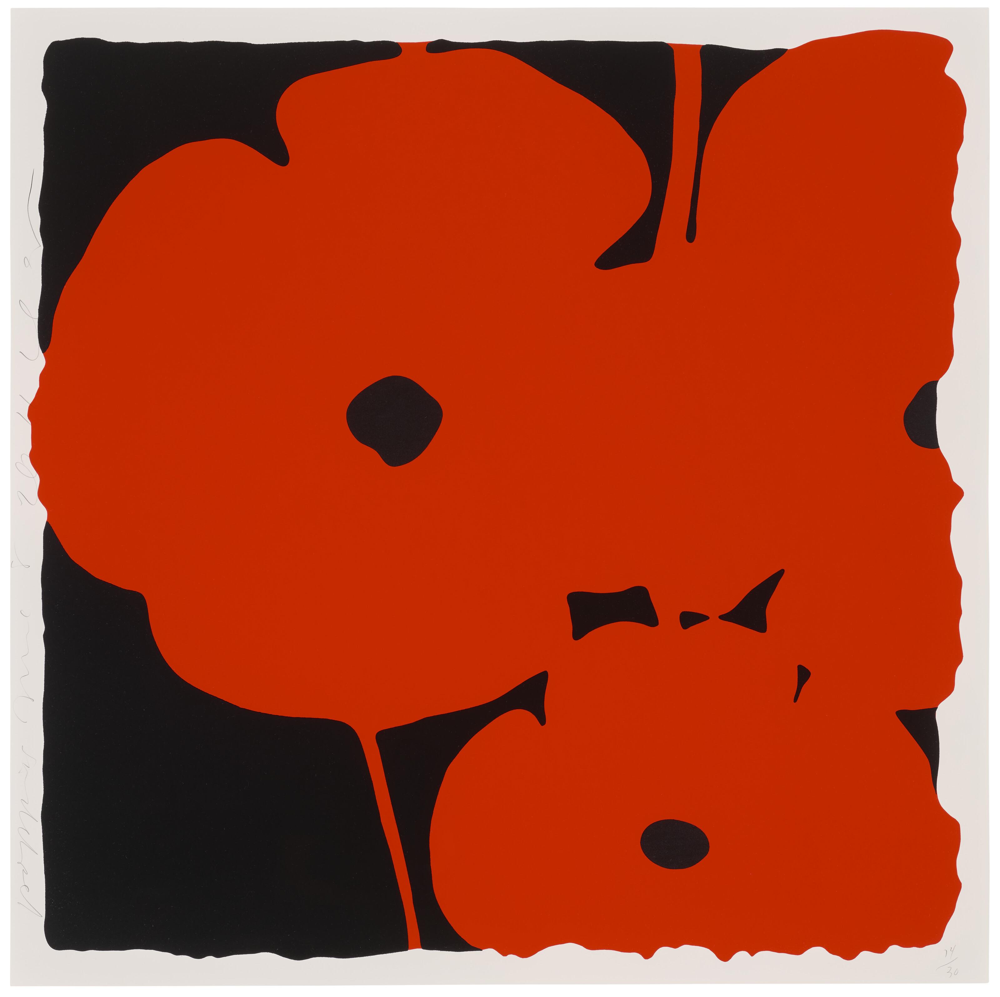 Donald Sultan - Poppies, June 8, 2011 (Red), from Six Poppies