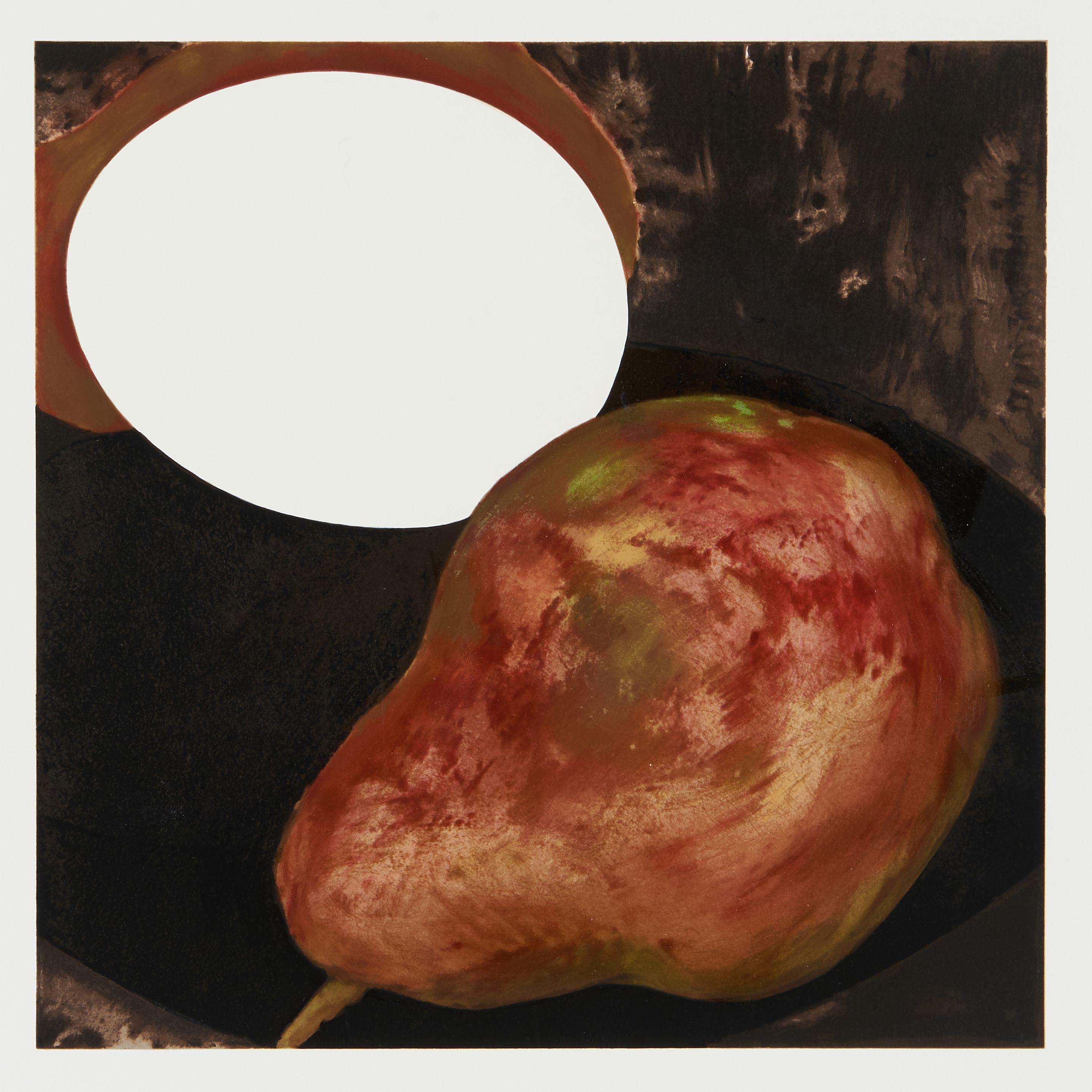 Donald Sultan - Two Pears, a Lemon, and an Egg from the suite Fruit and Flowers III