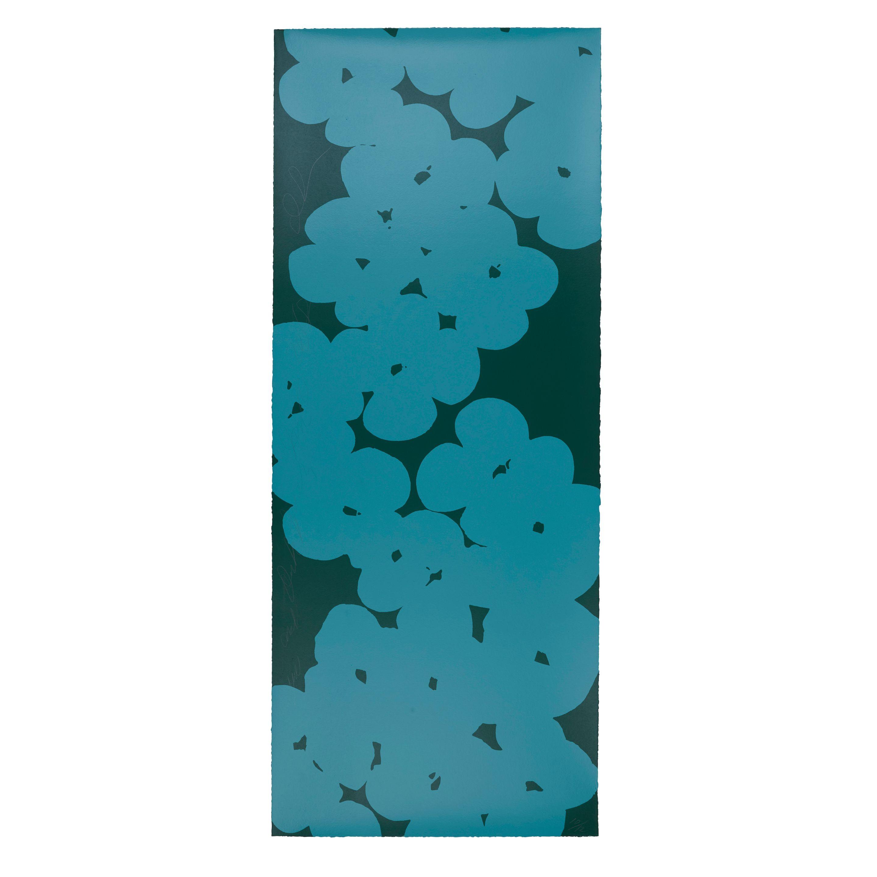 Donald Sultan - Wallflower (Aqua on Dark Green)