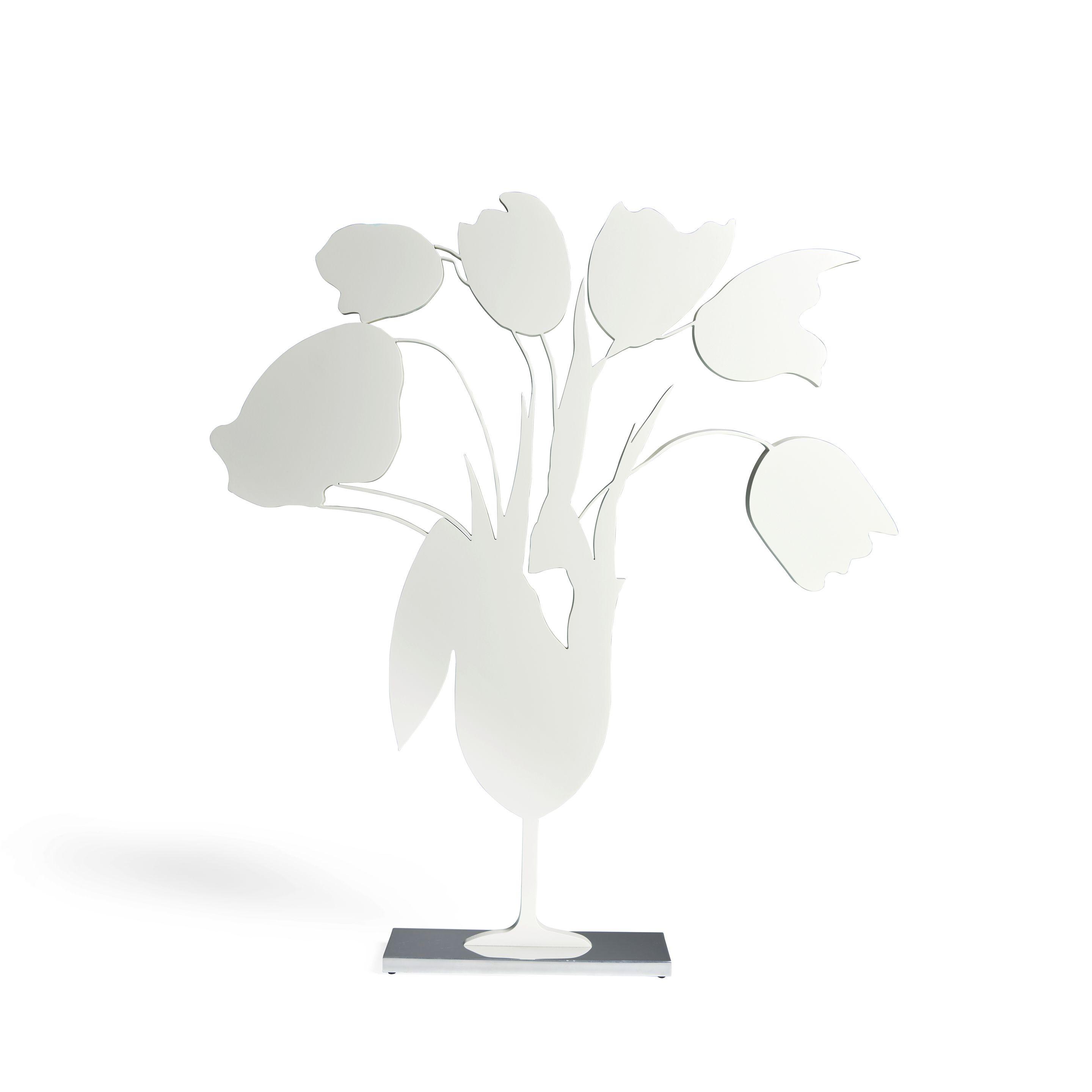 Donald Sultan - White Tulips and Vase, April 4, 2014