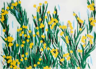 Donald Sultan - Yellow Mimosa, July 23, 2015, 2015