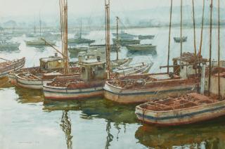 Donald Teague - Fishing Boats in Monterey Harbor