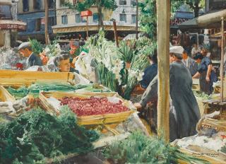 Donald Teague - Flower Market at Les Halles, Paris