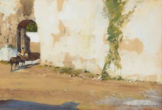 Donald Teague - Near Arcos De La Frontera (Andalusia, Spain) sight 6 x 9 in. framed 10 x 13 in.