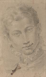 Donato Creti - A youth, bust-length, wearing a ruff