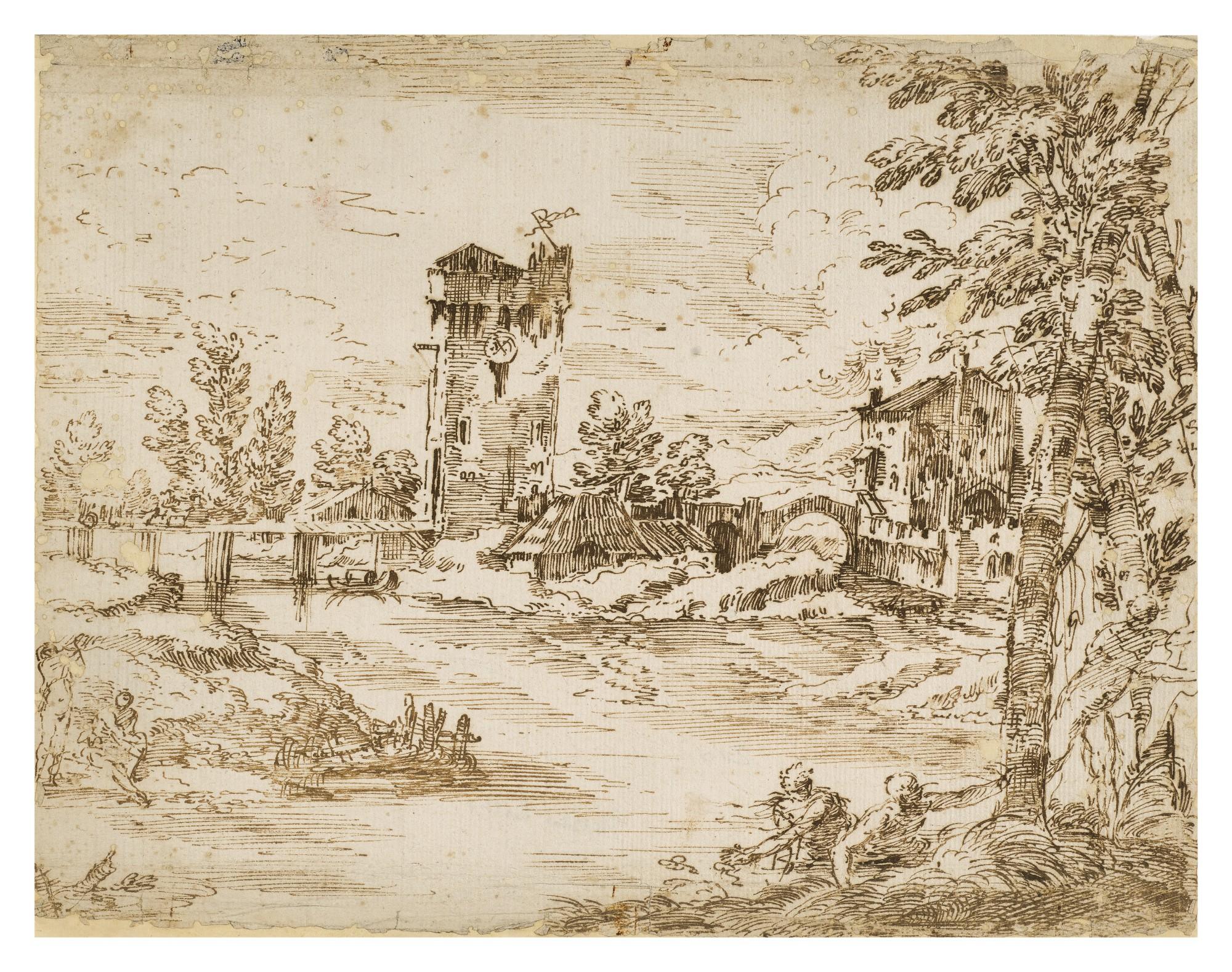 Donato Creti - Landscape with Bathers