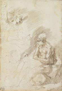 Donato Creti - Saint Jerome attended by angels