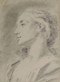 Donato Creti - Tête de jeune femme de profil à gauche