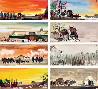 Dong Kingman - 55 Days At Peking (Set Of Eight Pieces)(Painted In 1962)