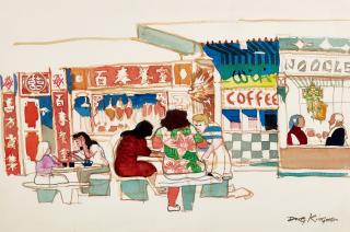 Dong Kingman - A Coffee Shop On Street Of Hawaii