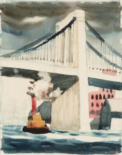 Dong Kingman - A Tugboat Under The Bay Bridge