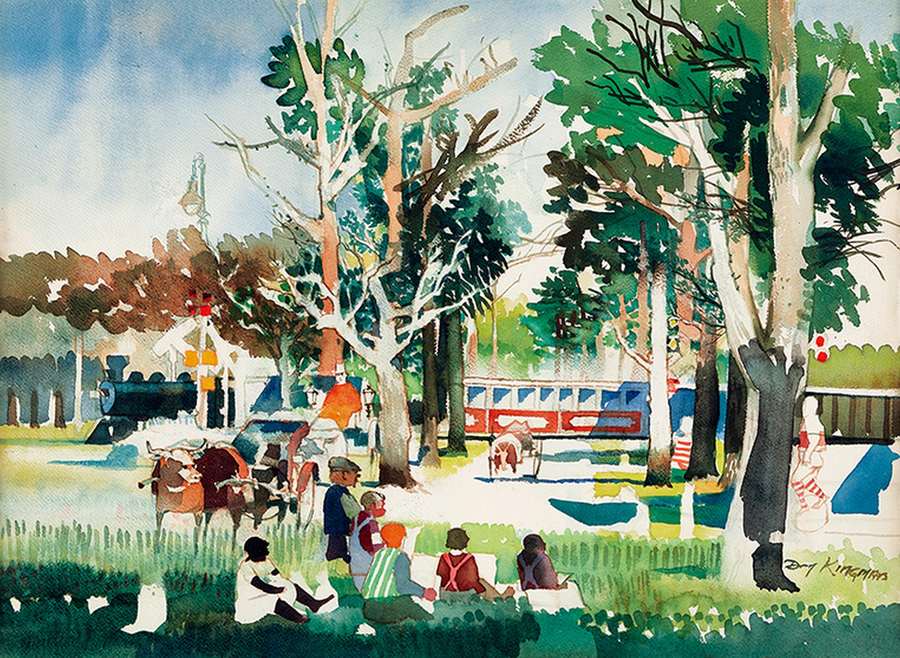 Dong Kingman - Trains Crossing The Park