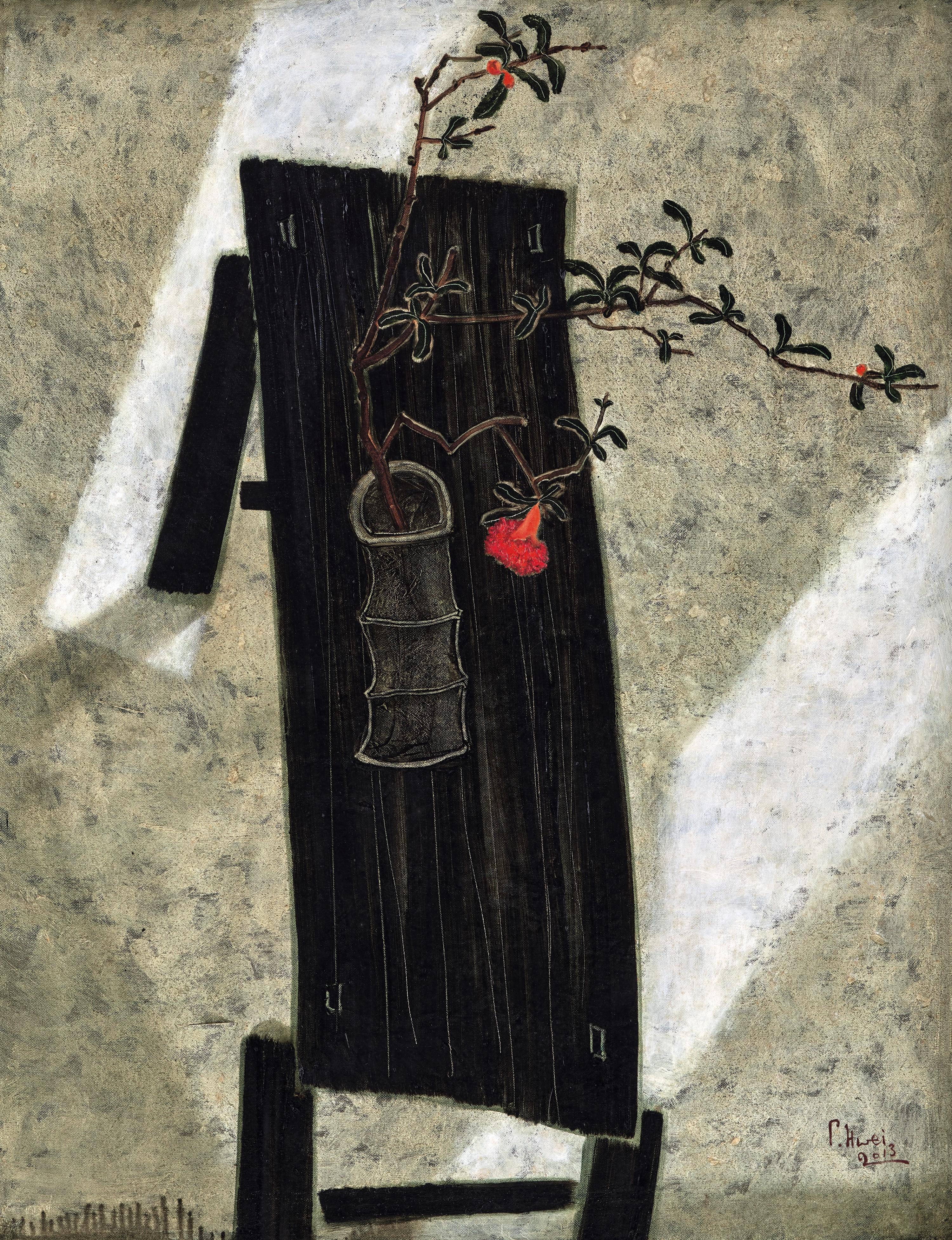 Dong Shaw-hwei - A Quiet Day - Pomegranate Flower(Painted in 2013)