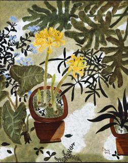 Dong Shaw-Hwei - Flowers Dialogue – The Golden Lycoris Ii(Painted In 2017)