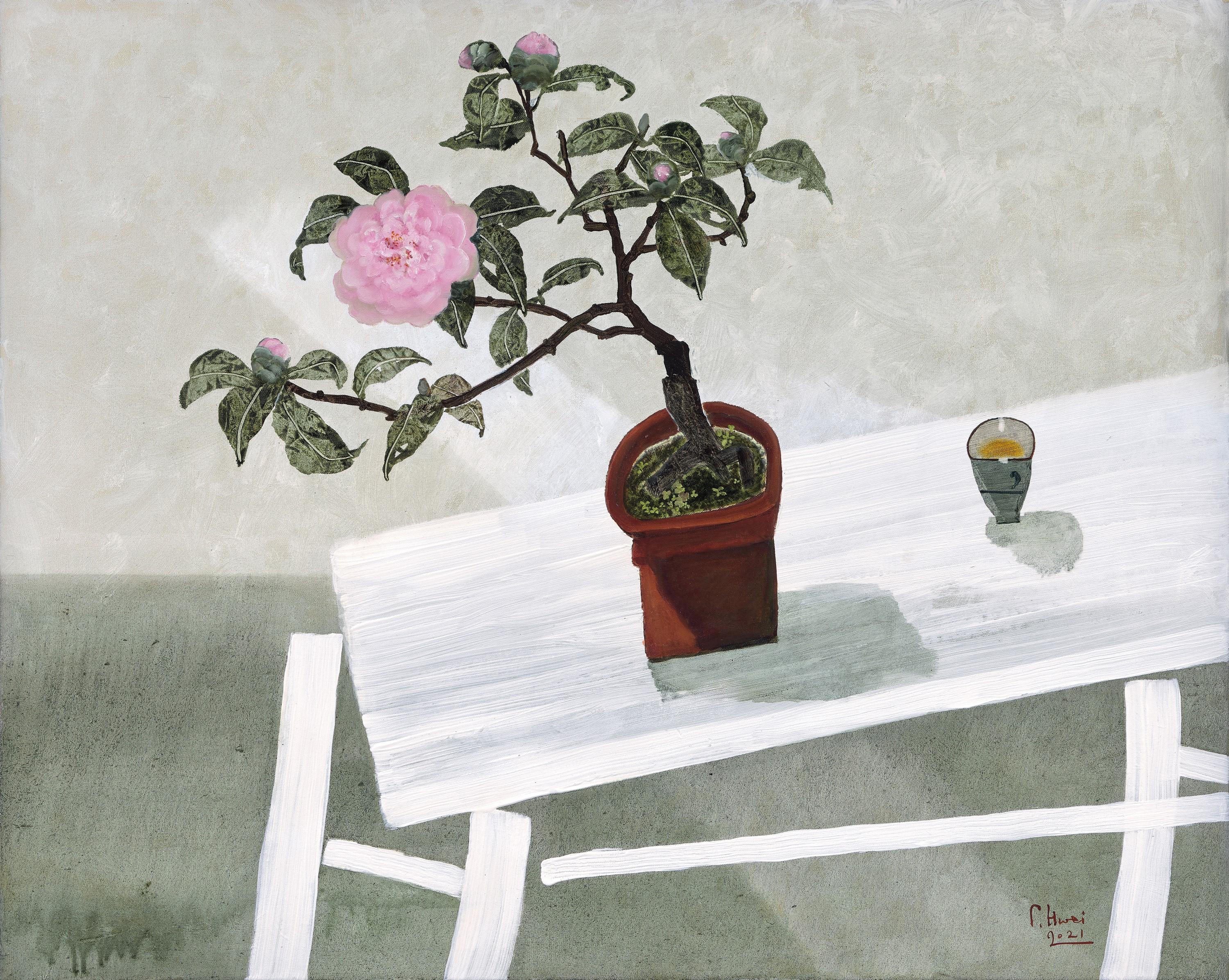 Dong Shaw-Hwei - Fresh And Cozy –Pink Camellia (Painted In 2021)