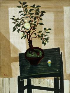 Dong Shaw-Hwei - Leisurely-White Camellia(Painted In 2012)