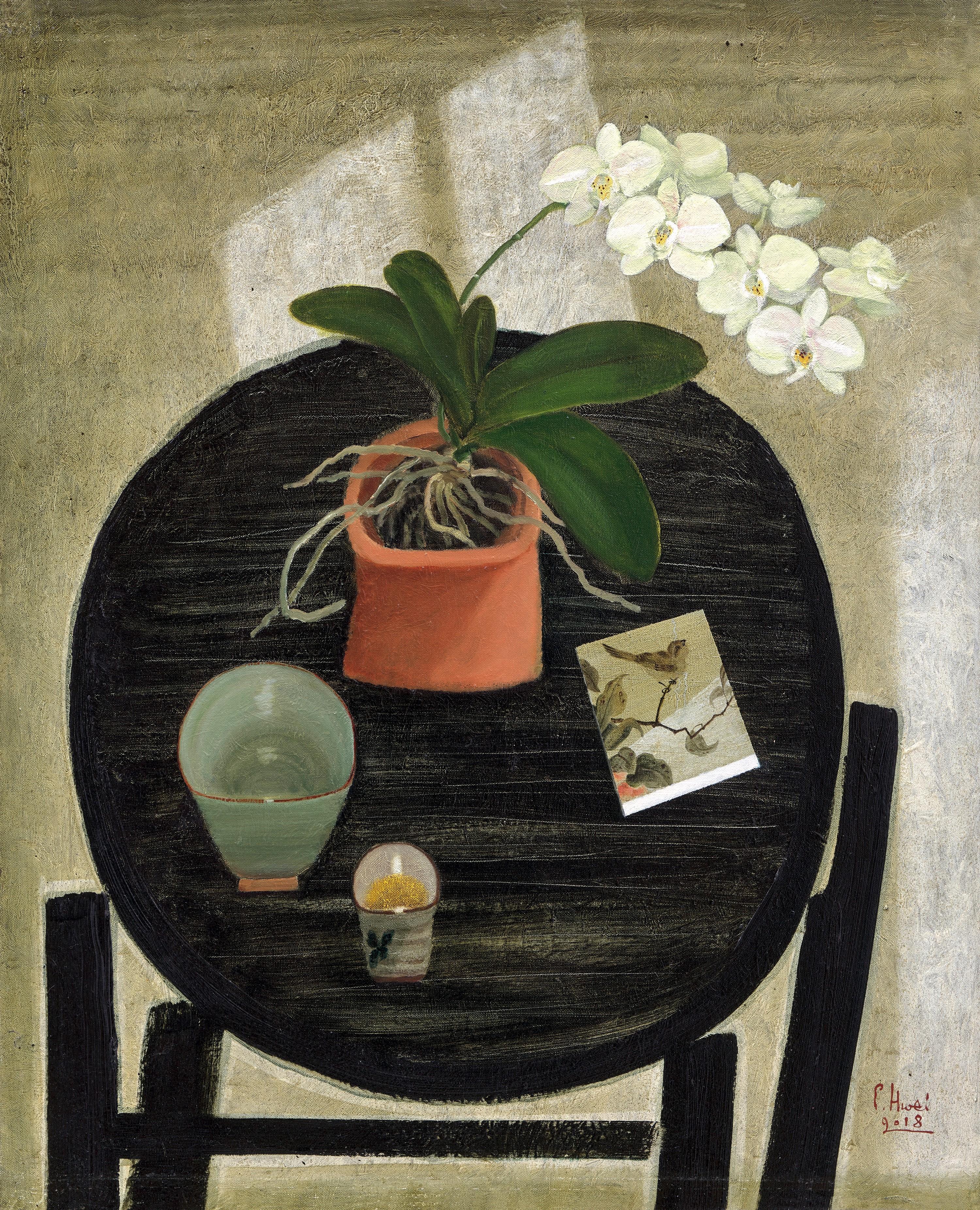 Dong Shaw-Hwei - Peaceful Time - Phalaenopsis (Painted In 2018)