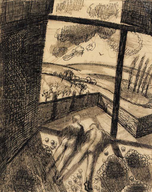 Dora Carrington - Naked Figure In An Apple-Loft