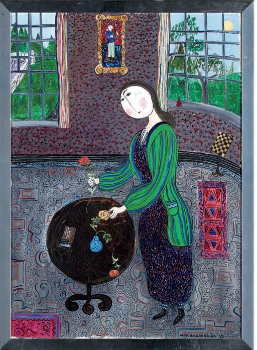 Dora Holzhandler - Attending her roses