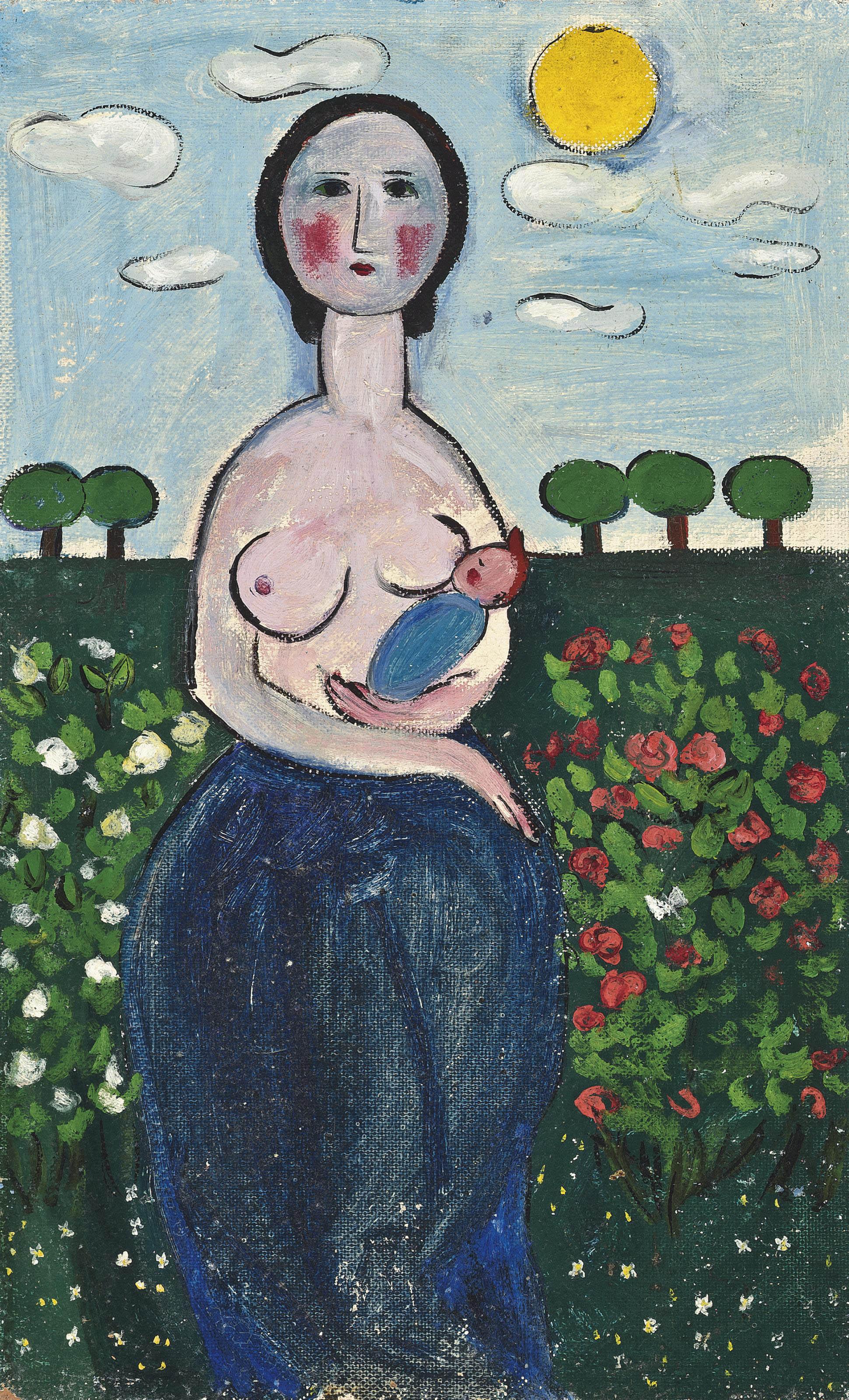 Dora Holzhandler - Mother and child; and Sweet Williams