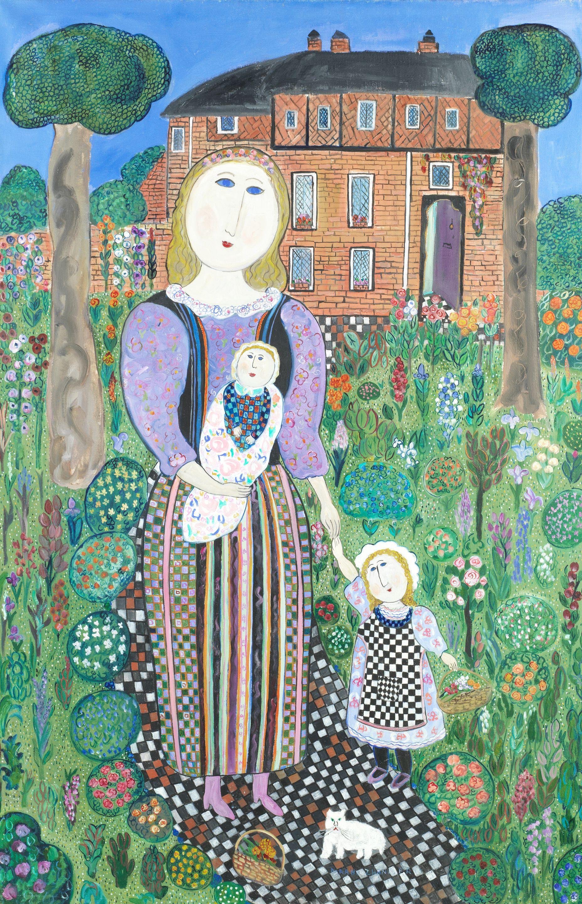Dora Holzhandler - Mother and Children in Garden