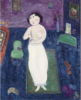 Dora Holzhandler - Nude in a bedroom