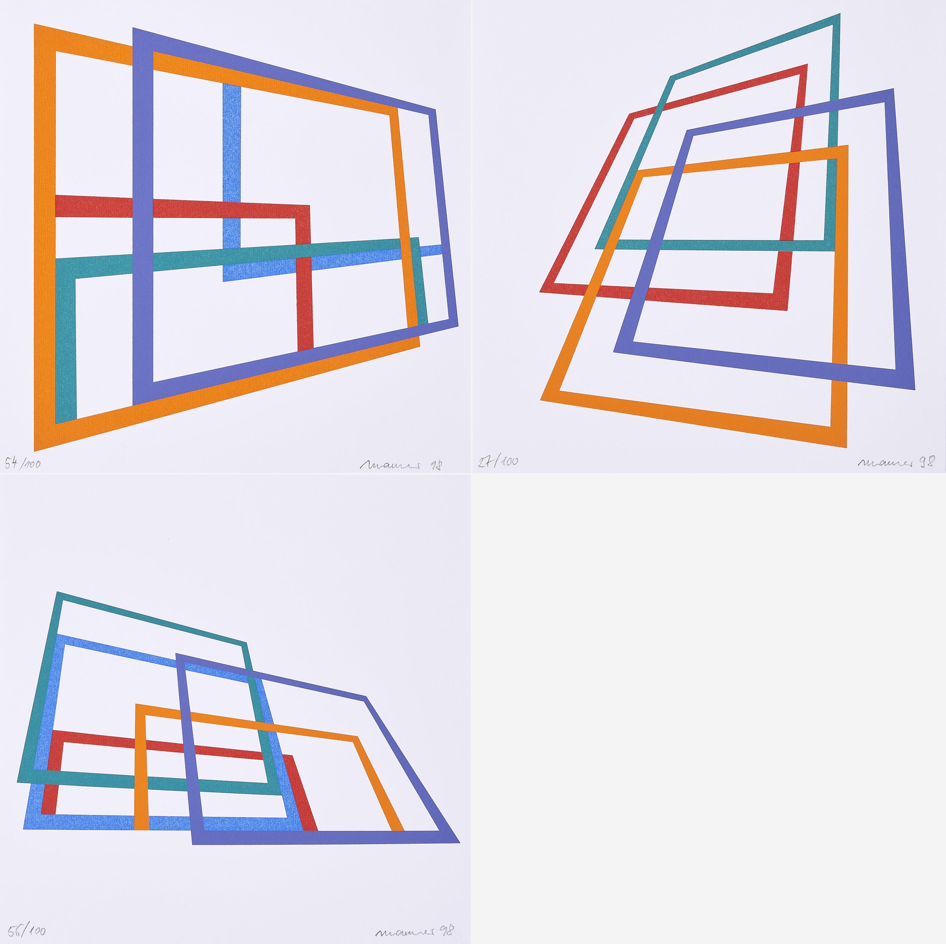 Dora Maurer - Konvolut von 3 Serigrafien.