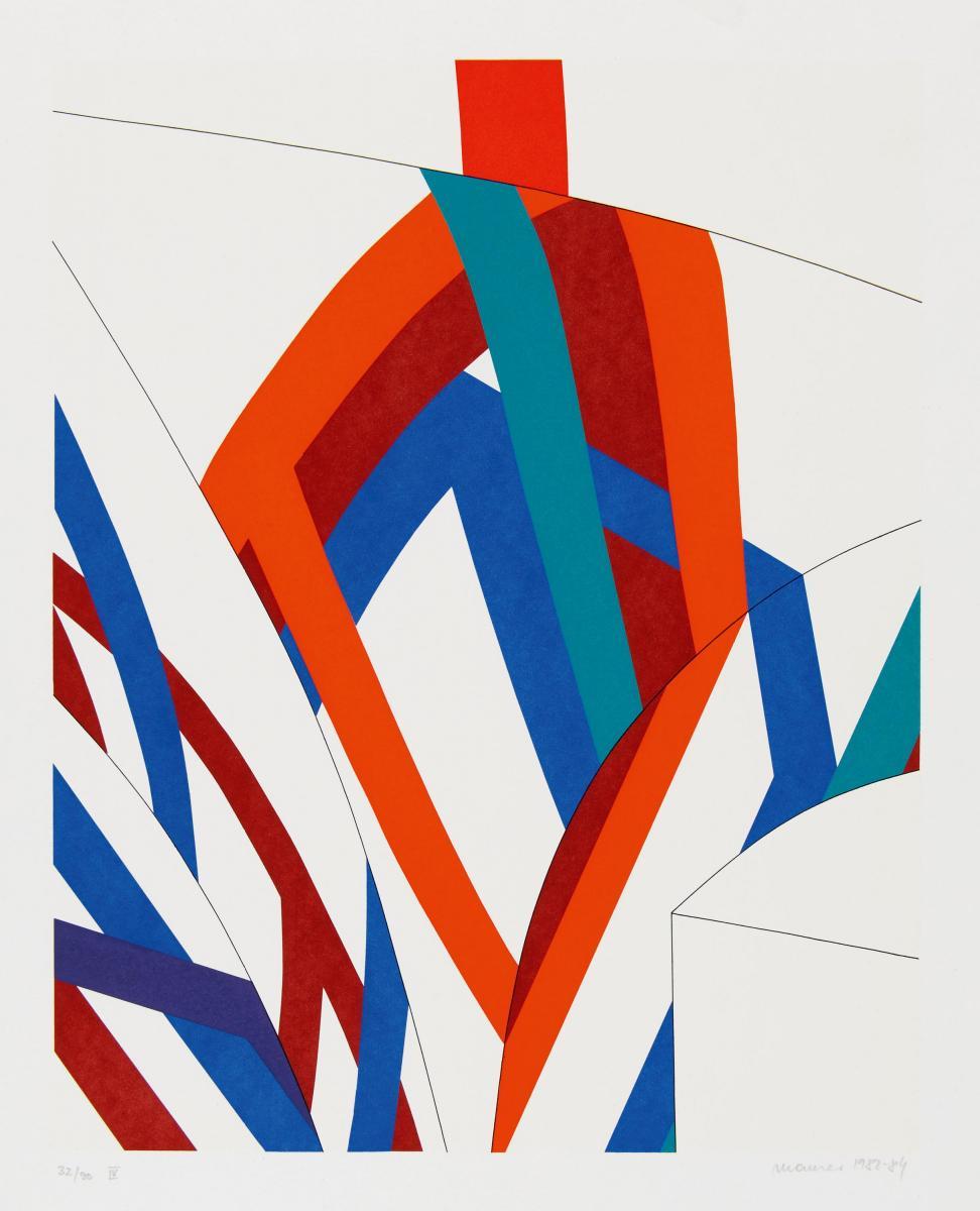 Dora Maurer - Raumbemalung (2 Blätter aus einer Mappe: Blatt III,IV)