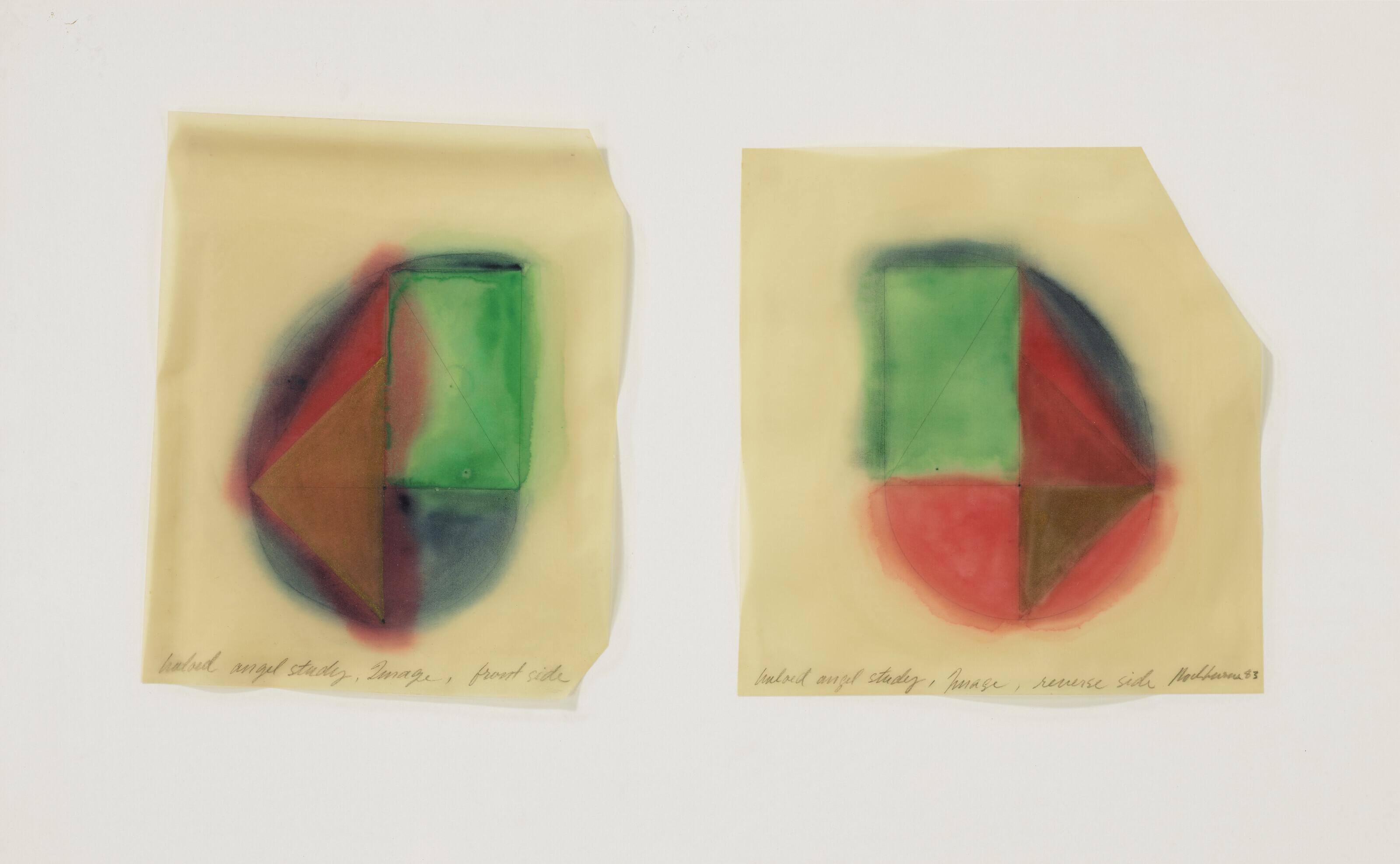 Dorothea Rockburne - Haloed Angel Study, Image, front and reversed sides