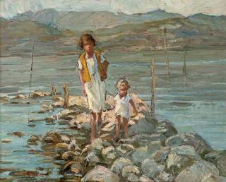 Dorothea Sharp, R.B.A., R.O.I., V.P.S.W.A. - On the rocks