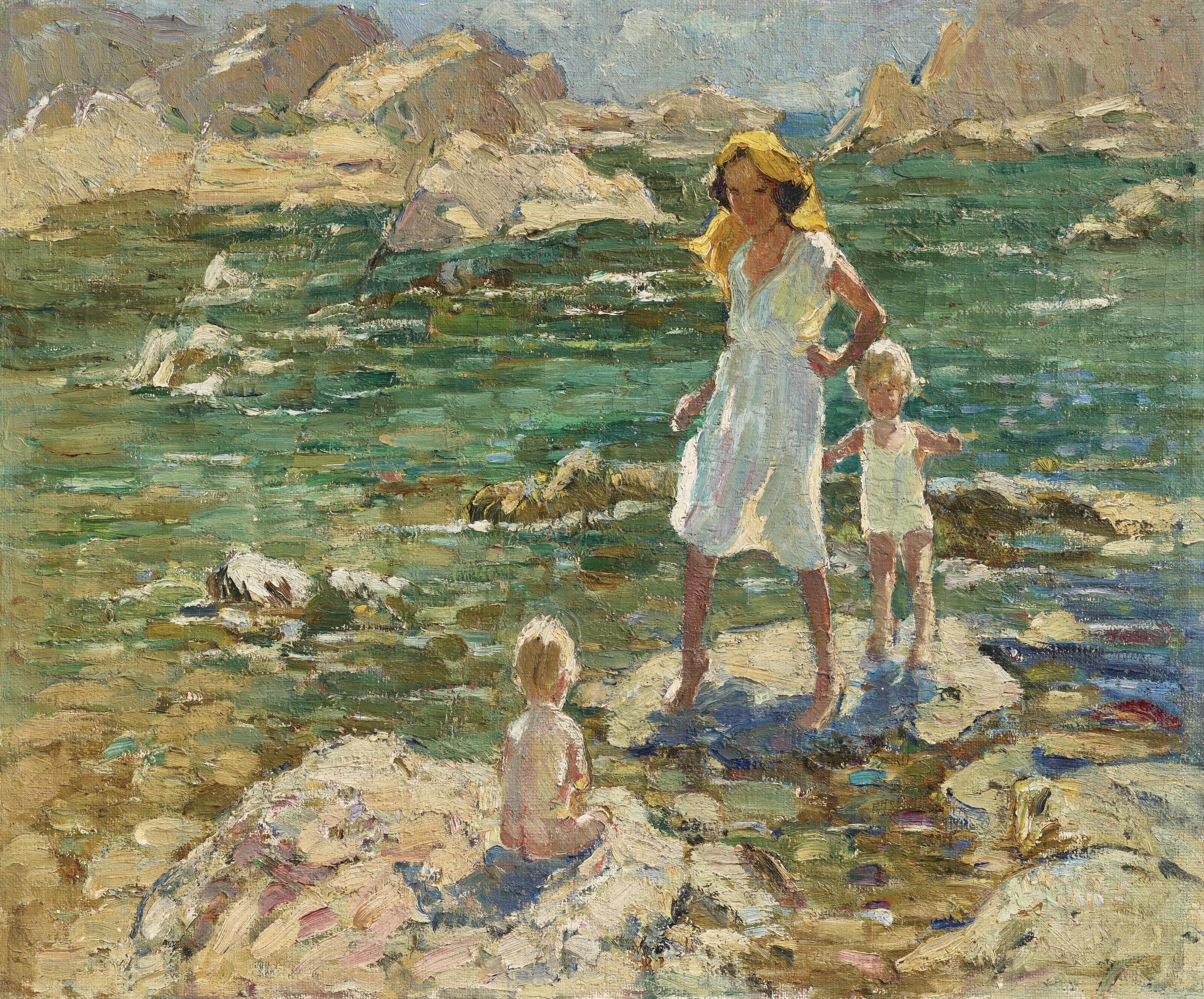 Dorothea Sharp, R.B.A., R.O.I., V.P.S.W.A. - Paddling among the rocks