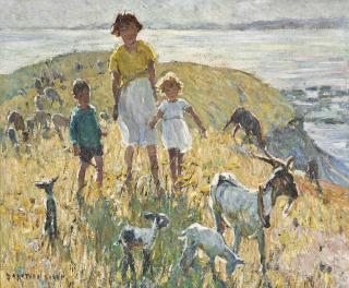 Dorothea Sharp, R.B.A., R.O.I., V.P.S.W.A - The young goatherds