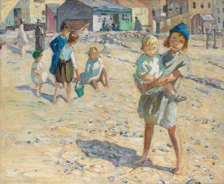 Dorothea Sharp, RBA, ROI - A summer day on the beach