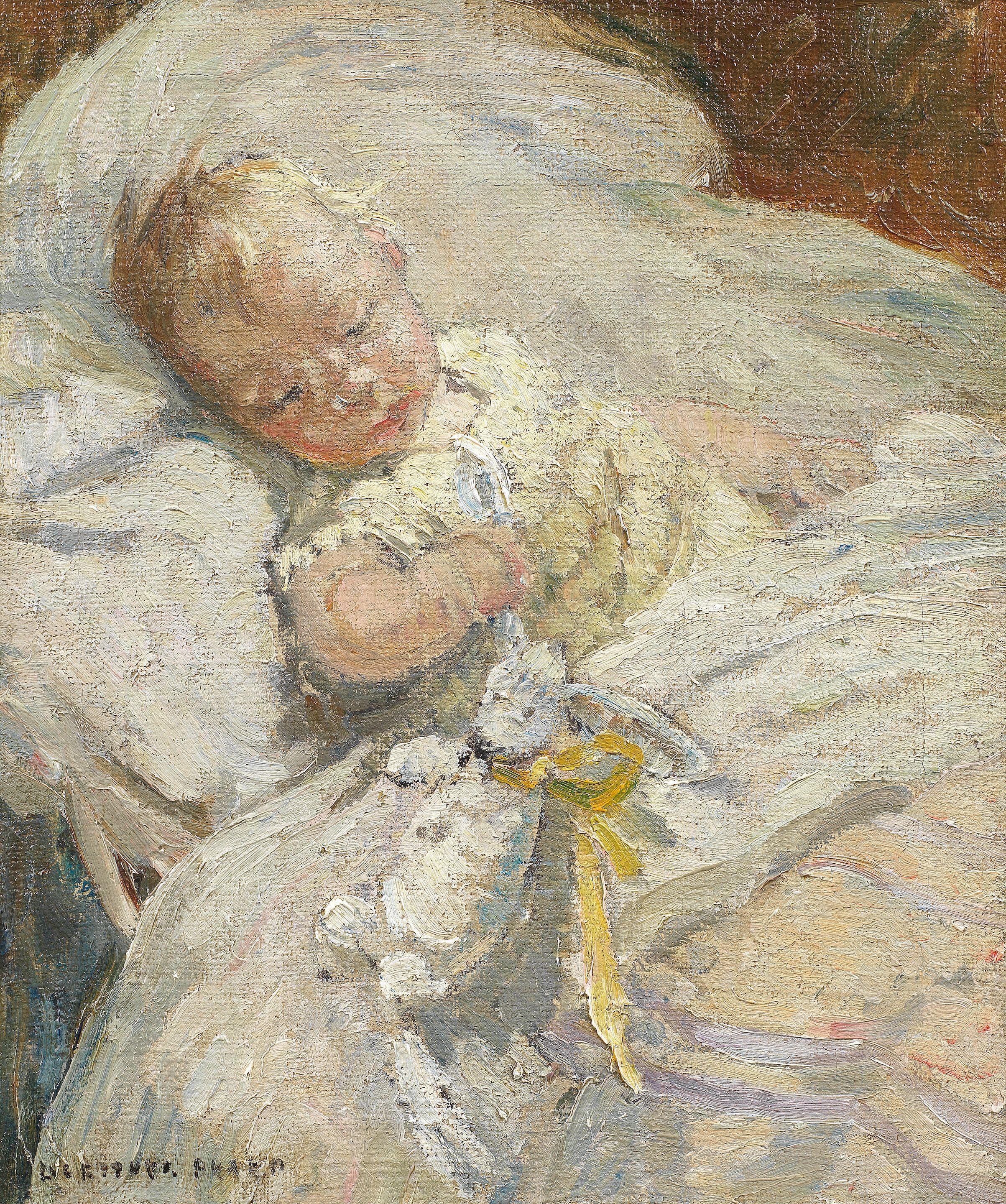 Dorothea Sharp, RBA, ROI - Asleep with her favourite toy