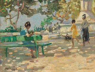 Dorothea Sharp, RBA, ROI - Dappled sunshine, Cassis, France