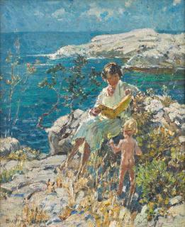 Dorothea Sharp, RBA, ROI - Reading in the sun