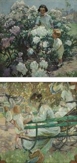 Dorothea Sharp - In the Garden, (recto), and Summer in the Park, (verso)