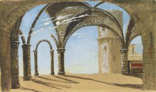 Dorothea Tanning - Study For A Set Design For George Balanchine\'S 1945 Ballet The Night Shadow