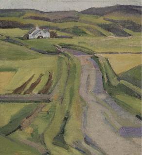 Dorothy Johnstone, A.R.S.A. - Landscape with farmhouse