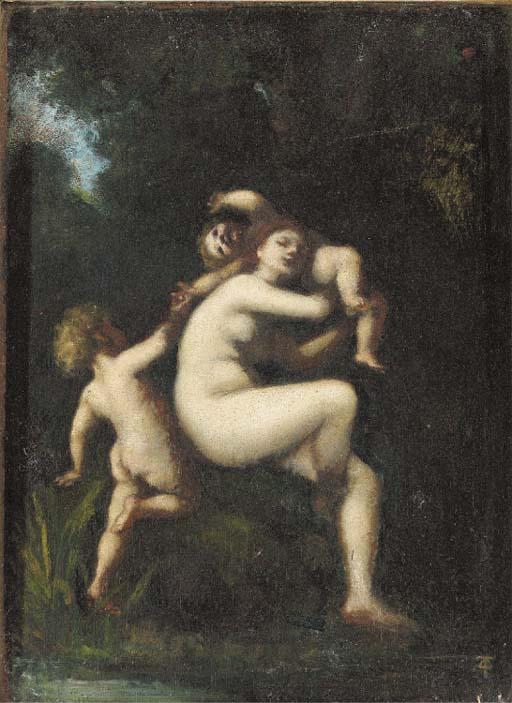 Dorothy Tennant - A nymph with two cherubs