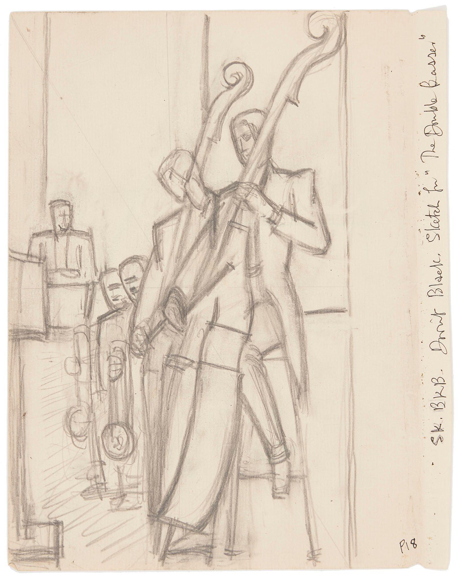 Dorrit Black - Study for \'The Double Basses\', c.1950