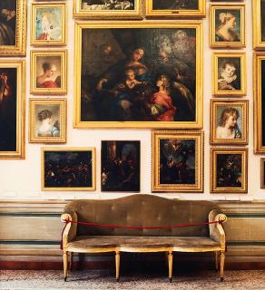 Doug Hall - Green Couch with Paintings, Galleria Corsini, Rome