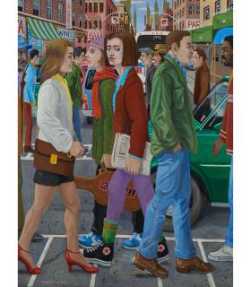 Douglas Chess - City Crosswalk 42 x 32 in. (106.7 x 81.23 cm) framed 43 x 33 x 1 1/4 in.