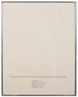 Douglas Huebler - This Surface Represents A Drawing That Will Be Completed After Its Recipient Has...