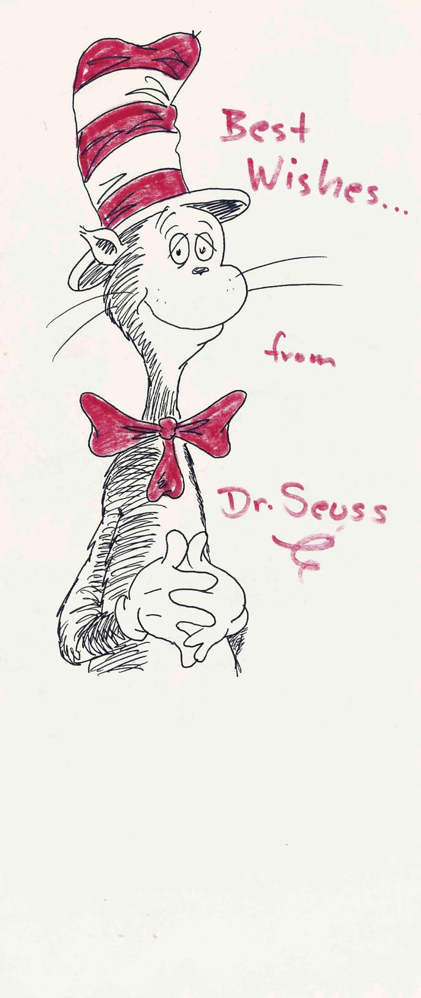 Dr. Theodore S. Gisel Seuss - Best Wishes From The Cat In A Hat